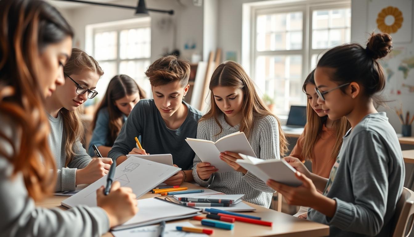 Student preparing for exams with study materials